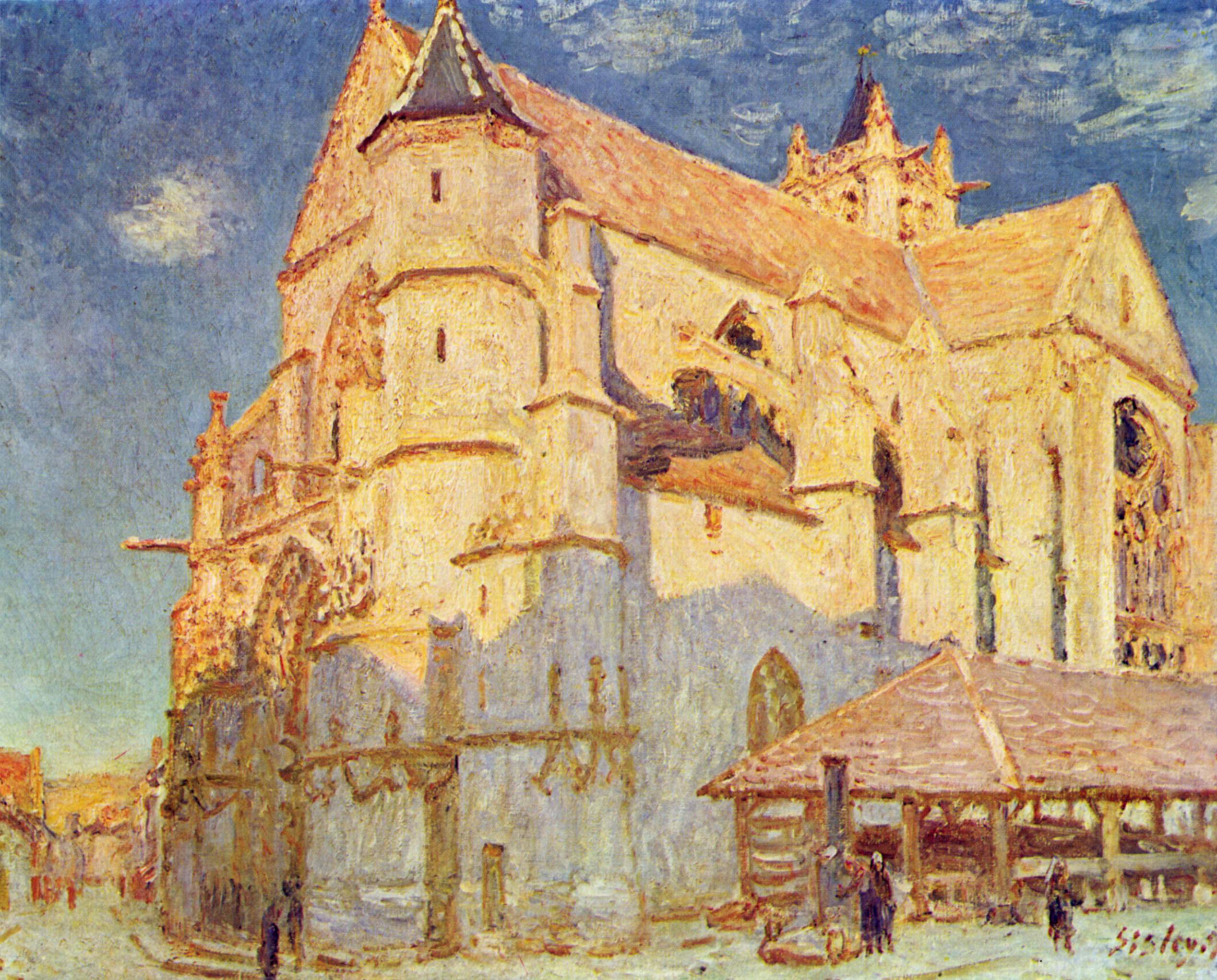 アルフレッド・シスレー《モレの教会(陽光)》1893