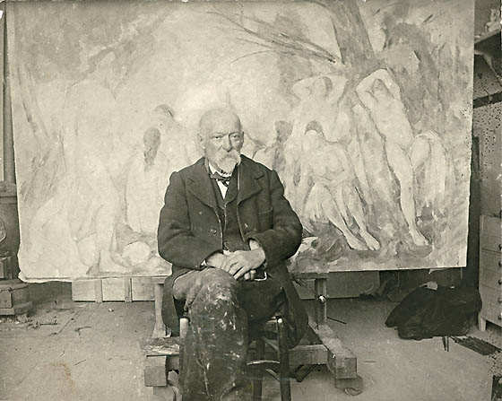 エミール・ベルナール《ポール・セザンヌ、レ・ローヴのアトリエにて》1904