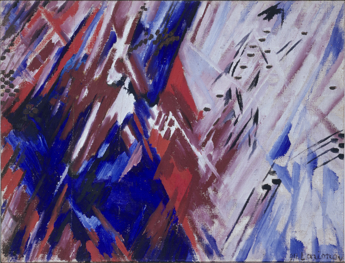 ミハイル・ラリオーノフ《赤と青のレイヨニズム(ビーチ)》1911