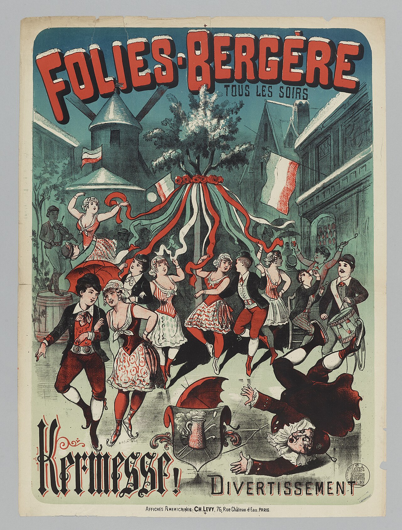 フォリー・ベルジェールの当時のポスター（1882〜1888年頃）