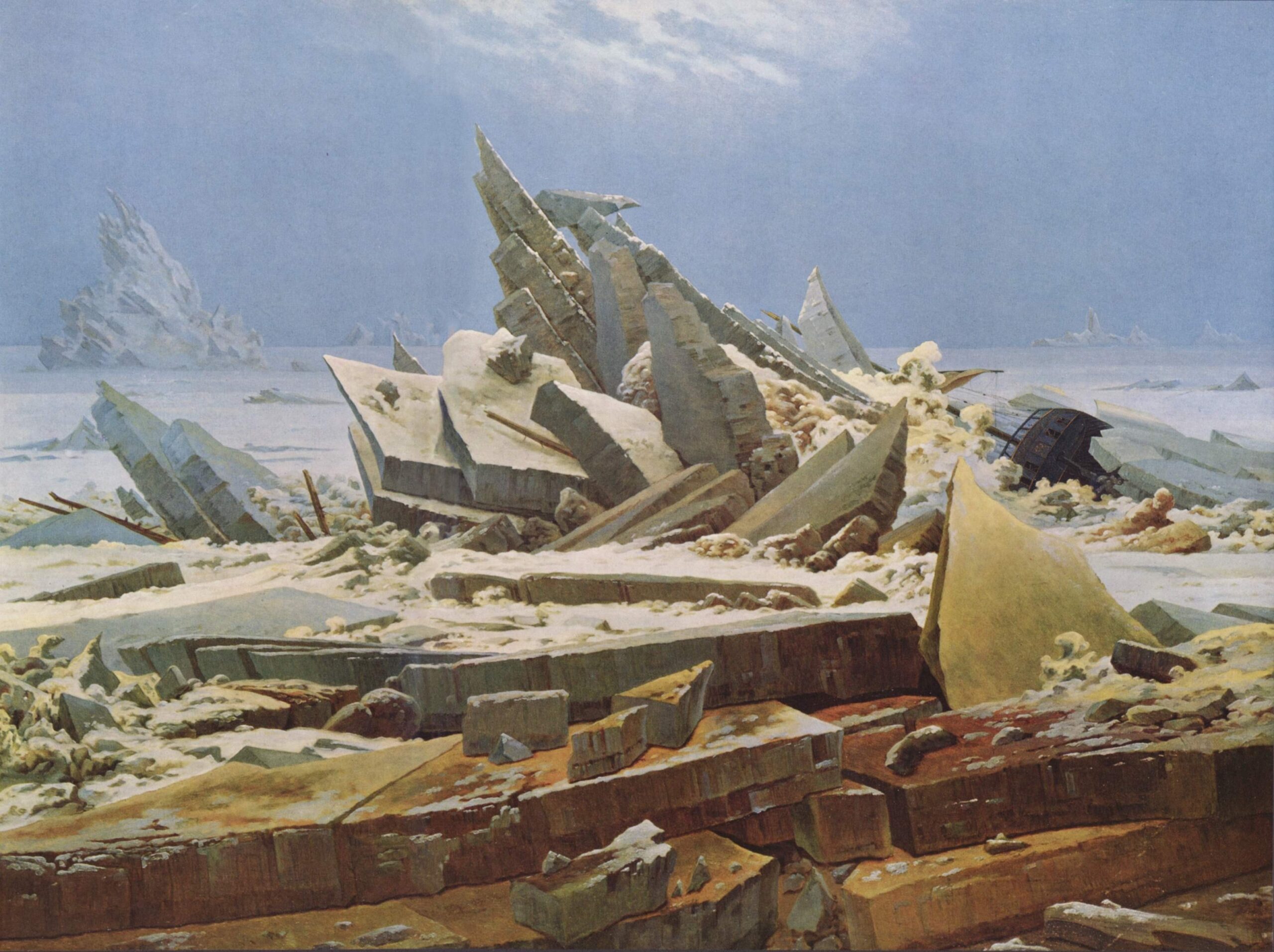 カスパー・ダーヴィト・フリードリヒ《氷海》1823〜1824年、ハンブルク美術館蔵