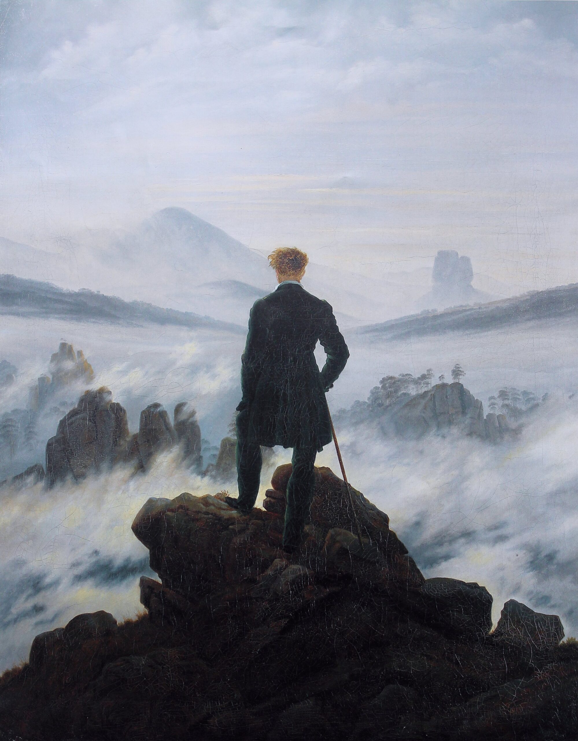 カスパー・ダーヴィト・フリードリヒ《雲海の上の旅人》1817年頃、ハンブルク美術館蔵