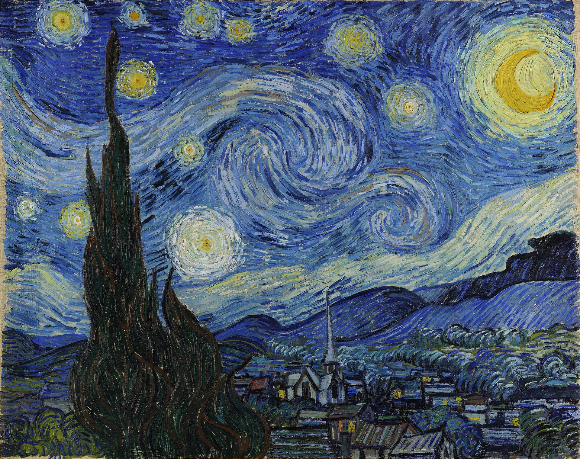 星月夜 フィンセント・ファン・ゴッホ 1889年 ニューヨーク近代美術館蔵