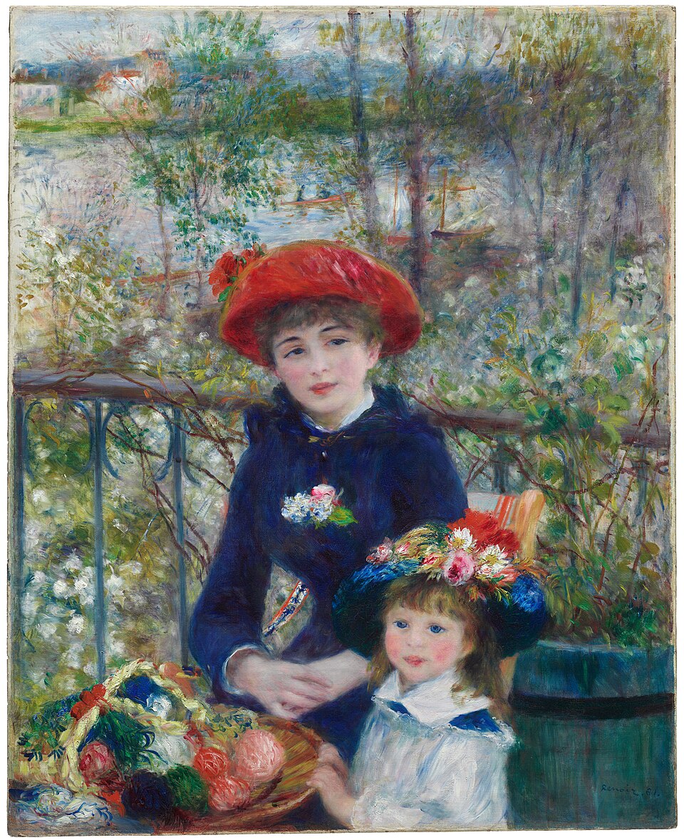 ルノワール《二人の姉妹（テラスにて）》1881年 シカゴ美術館蔵