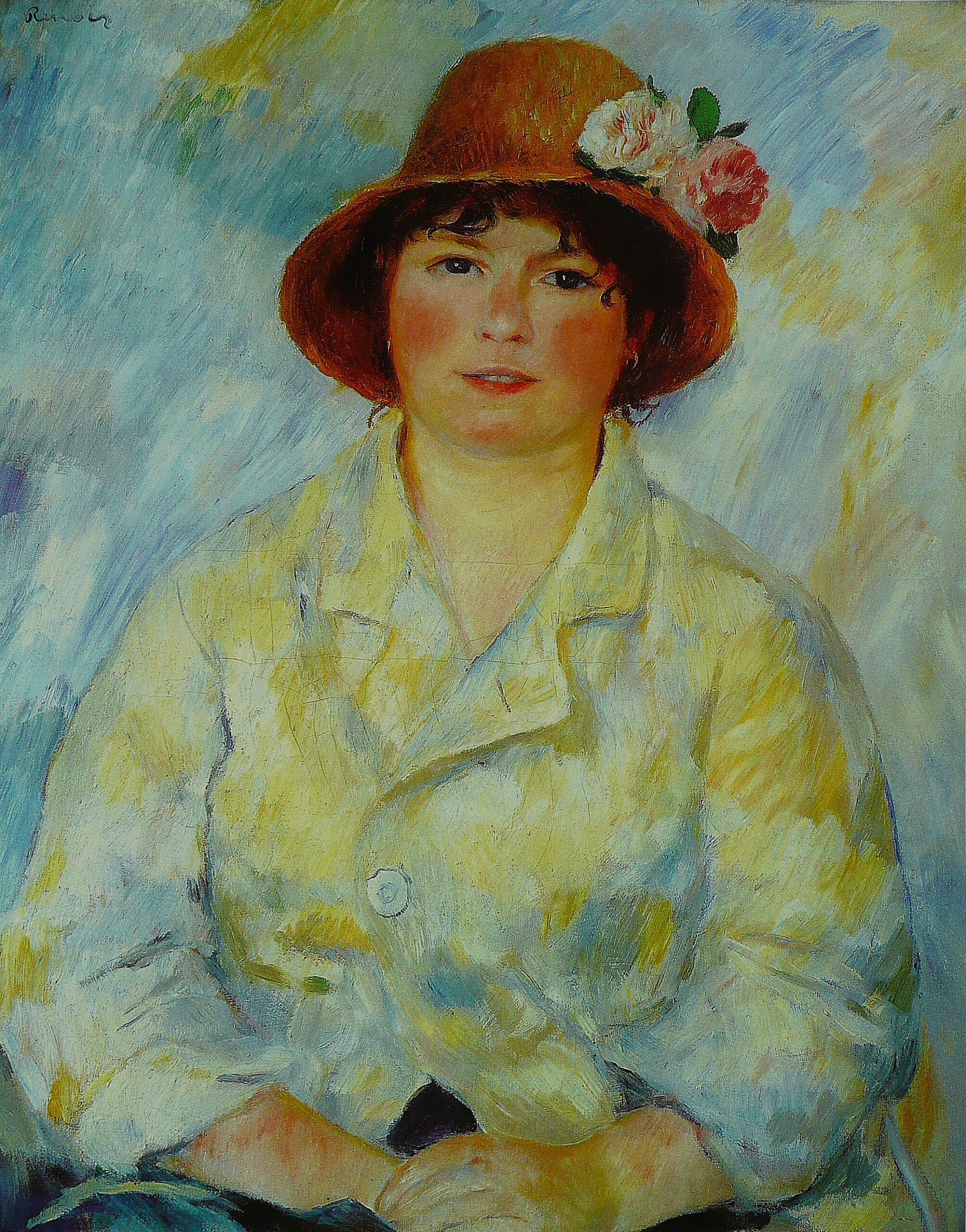 ピエール＝オーギュスト・ルノワール《マダム・ルノワールの肖像》1885年頃。妻アリーヌ・シャリゴを描いた肖像