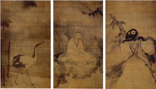 牧谿 観音猿鶴図 大徳寺蔵