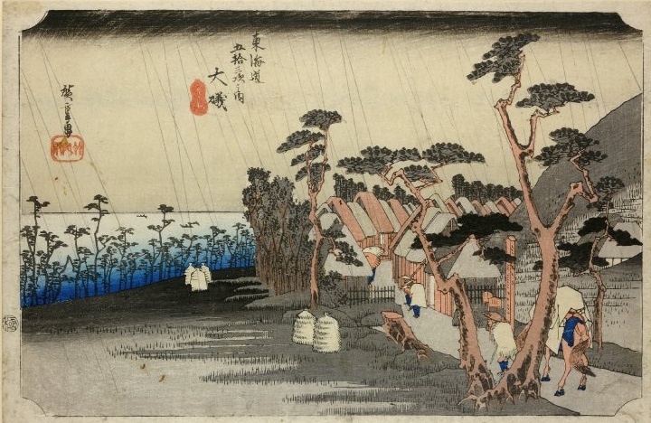 歌川広重《東海道五拾三次之内 大磯 虎ヶ雨》