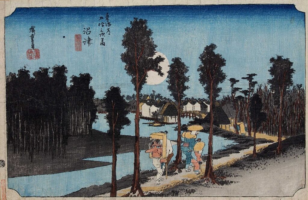 歌川広重《東海道五拾三次之内 沼津 黄昏図》