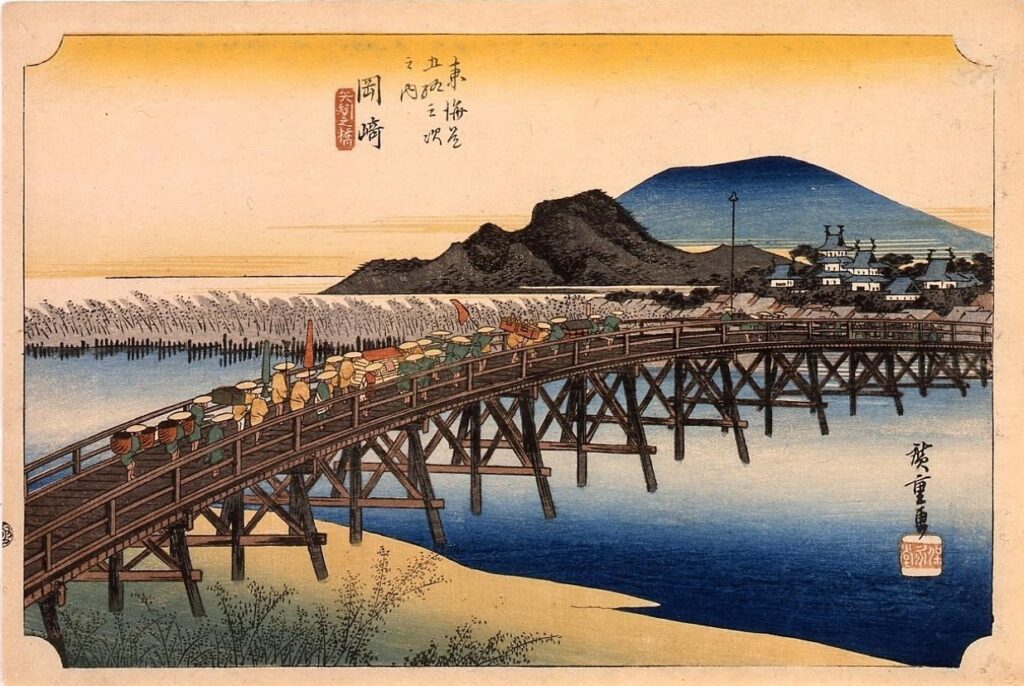 歌川広重《東海道五拾三次之内 岡崎 矢矧橋》