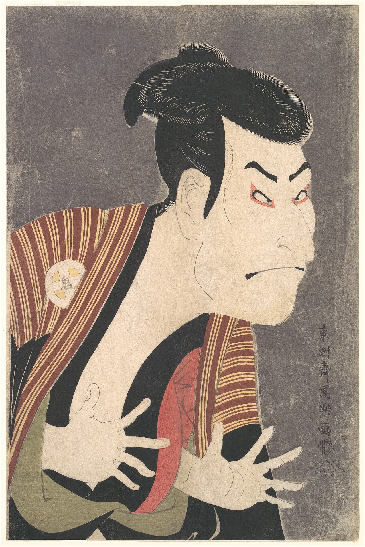 東洲斎写楽《三代目大谷鬼次の奴江戸兵衛》寛政6年（1794年）大判錦絵 メトロポリタン美術館蔵