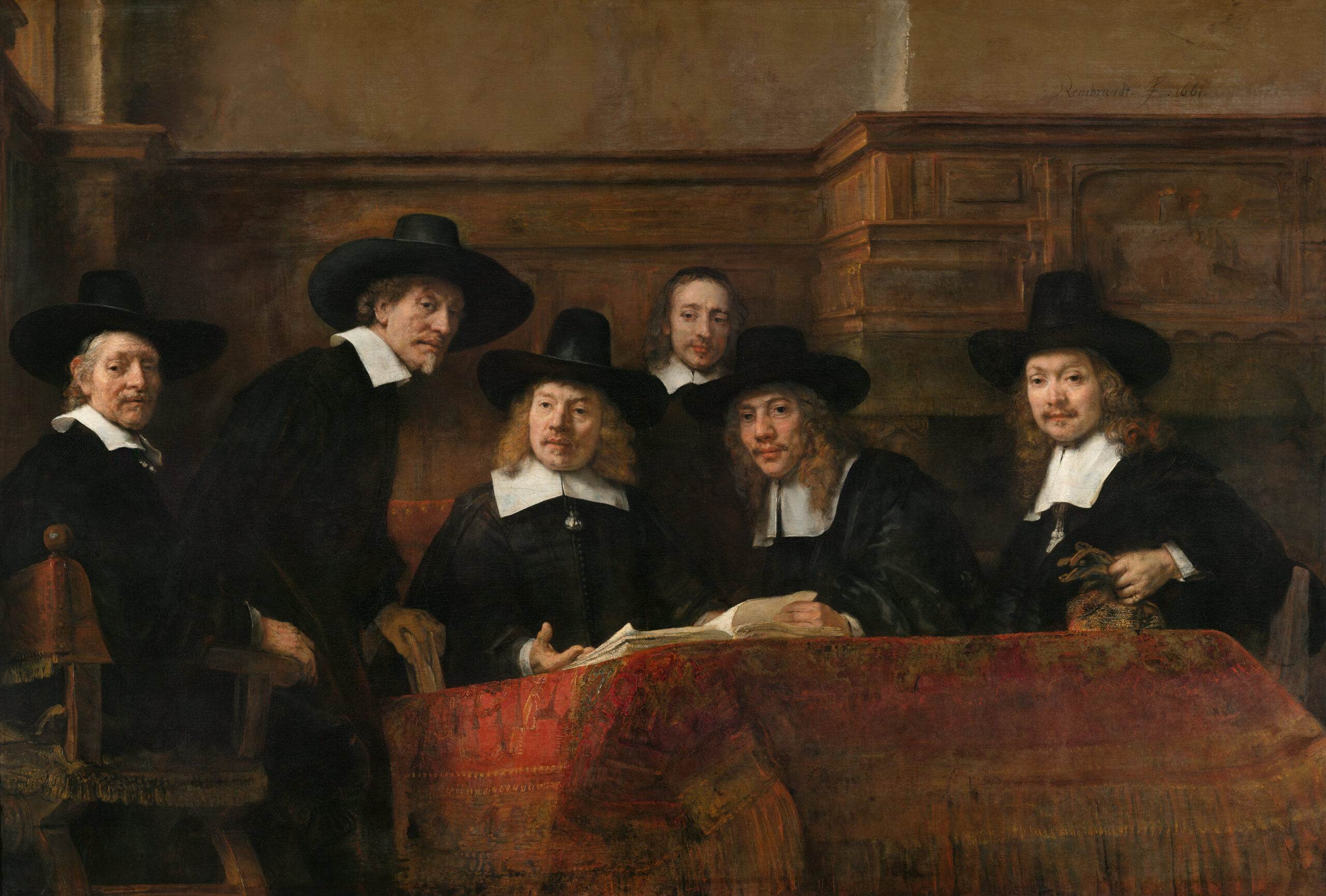 レンブラント《布地組合の見本検査官たち》1662年