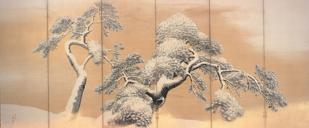 国宝 雪松図屏風 左隻 円山応挙
