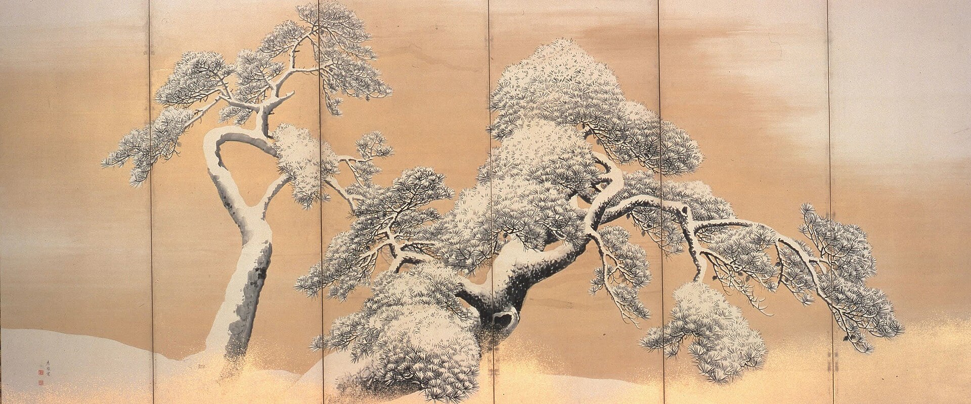 国宝 雪松図屏風 左隻 円山応挙