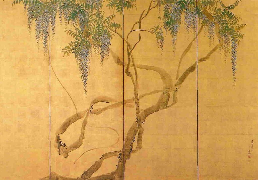 藤花図屏風 円山応挙 根津美術館